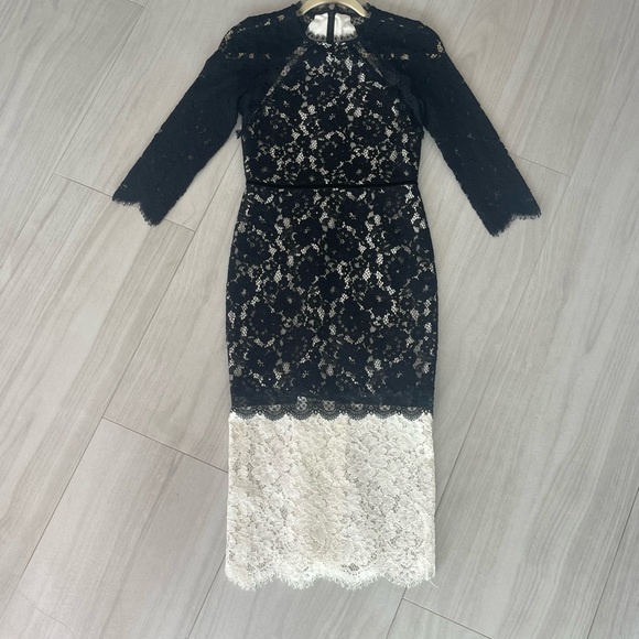 knee length dresses for ladies Alexis Lace Gown with Removable Floral Appliques 30 main image 0